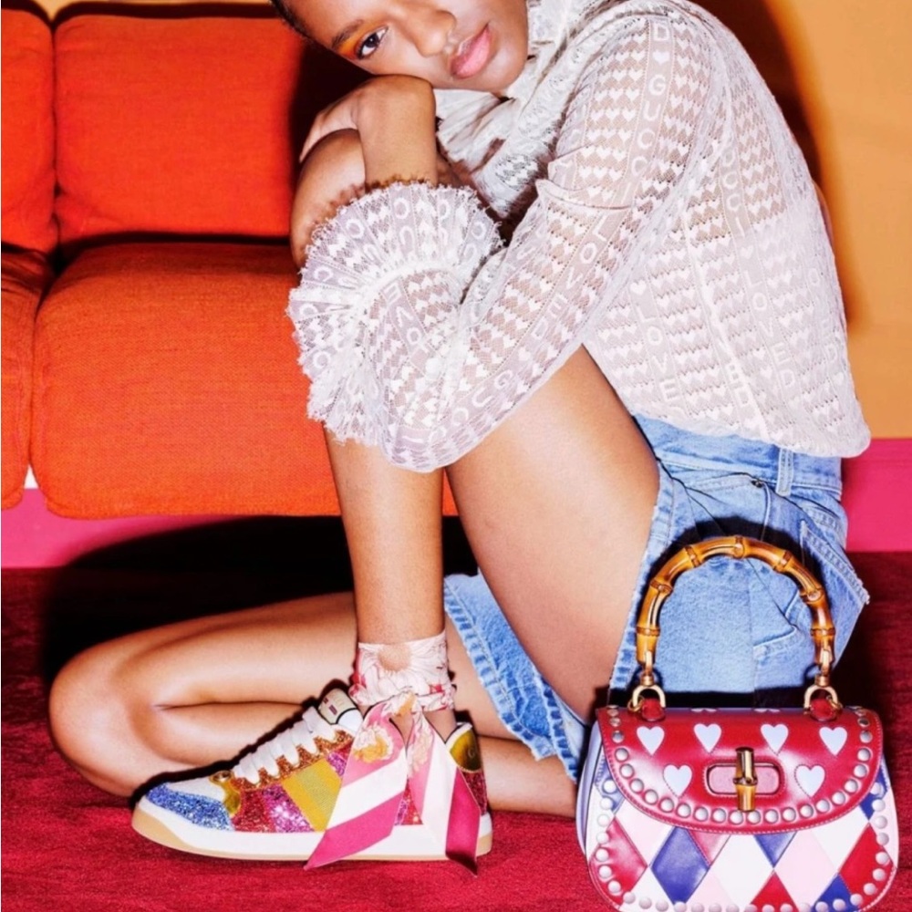 New in box Gucci glitter sneakers